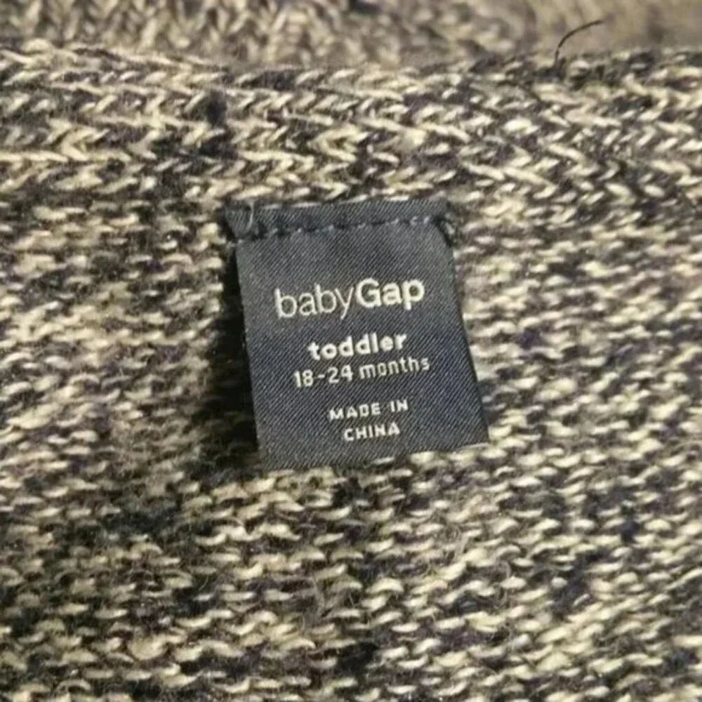 GAP Blue Marbled Hooded Wool Blend Sweater Boys Size 18-24M